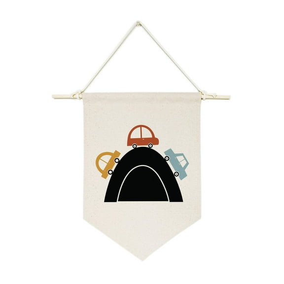 Cars and Rainbow Hanging Wall Banner