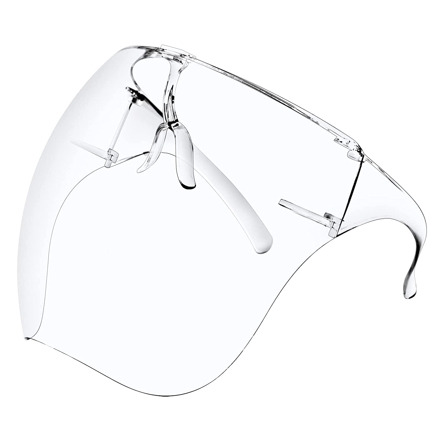 Face Shield, AntiFog 4 Pack Face Shields with Glasses Frame, Clear