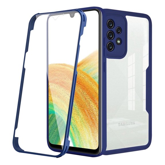 Designed for Samsung Galaxy A23 5G Case Full-Body Bumper Case Cover Built in Screen Protector Shockproof Transparent Back 360 Full Body Protective Case for Samsung Galaxy A23 5G, Blue