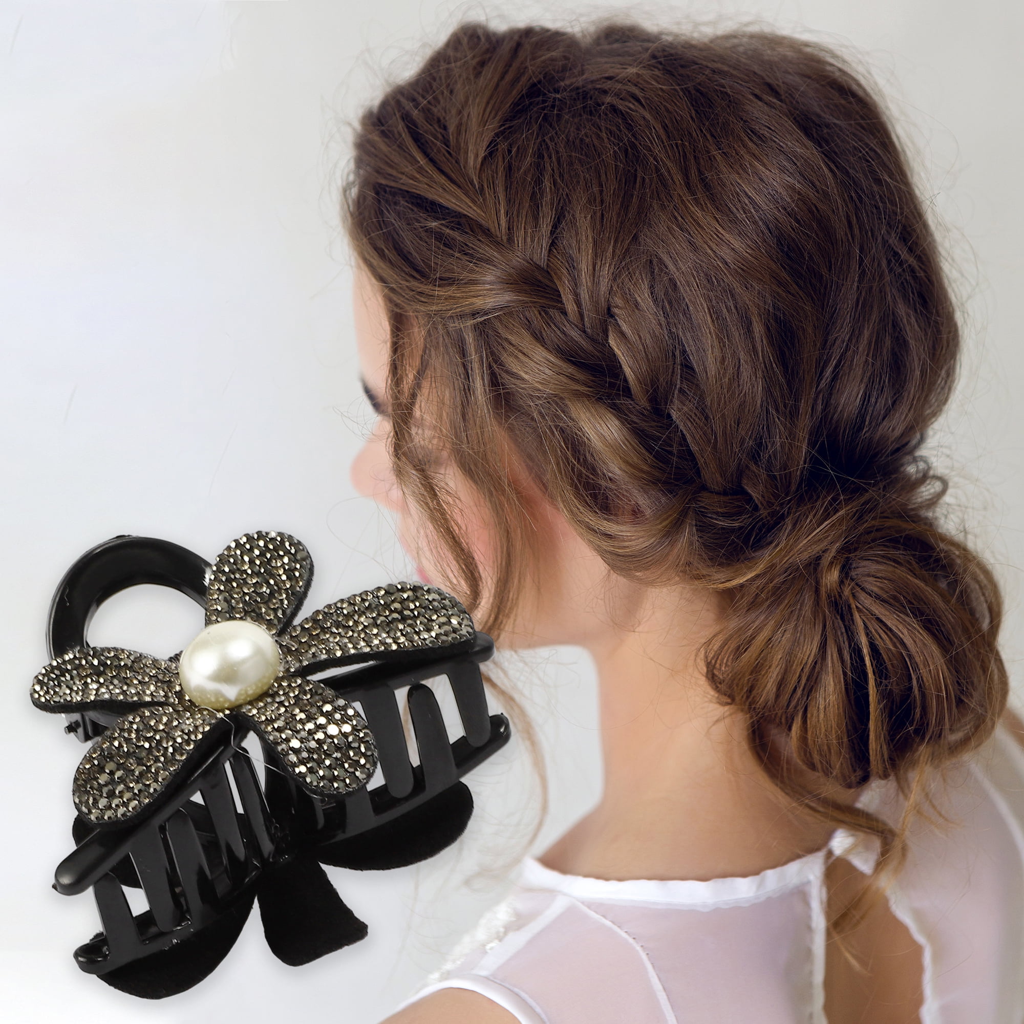 Unique Bargains Women's Fashion Elegant Rhinestones Hair Clips Multicolor 3 Pcs
