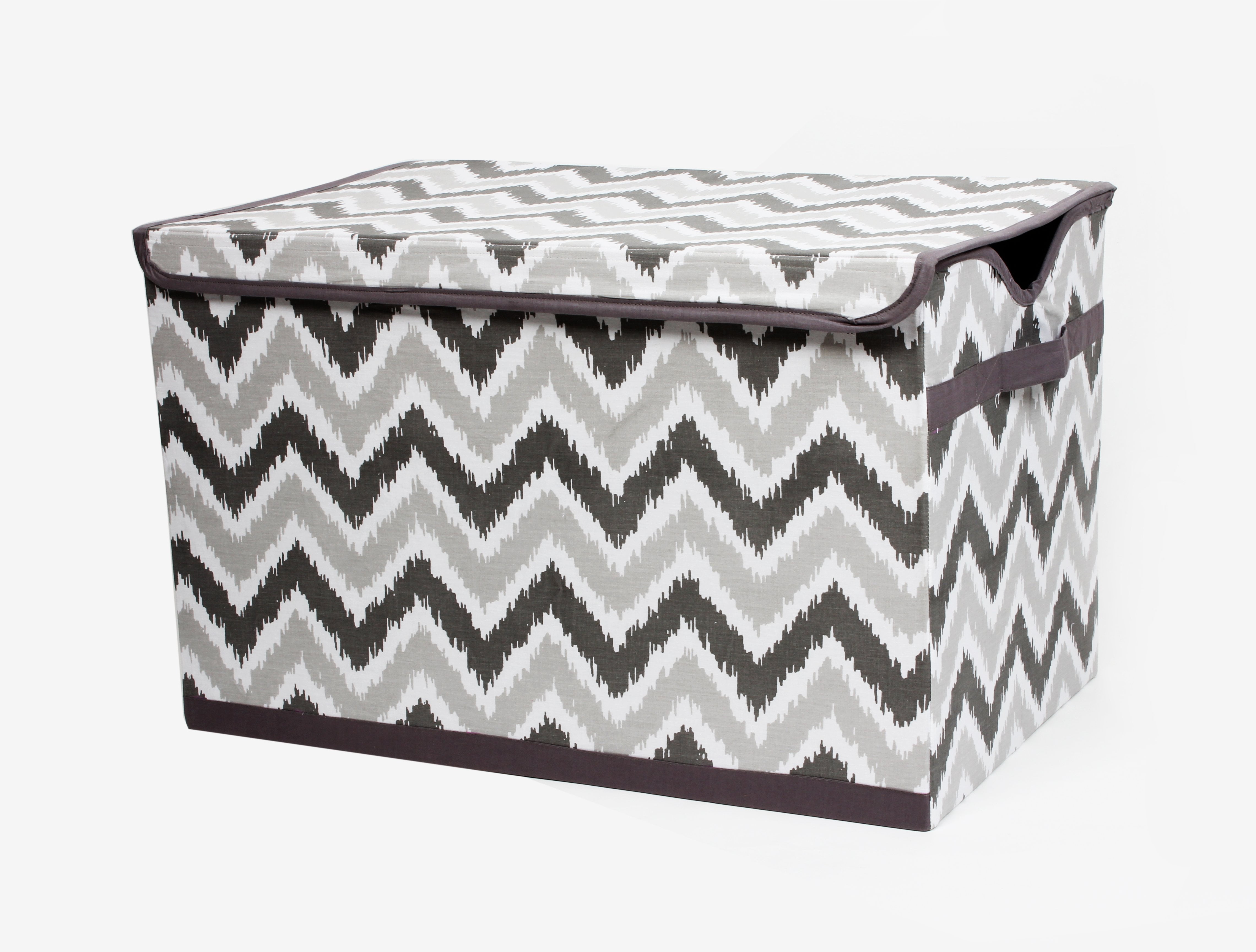Bacati - Mix N Match Ikat Chevron/Dots Nursery Storage Items, Grey