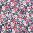 thumbnail image 2 of Zelouf Heather Animal Floral Print Chiffon  , Sewing, DIY, Crafts Fabric by the Yard, Strawberry/sky, 10 Yard, 2 of 2