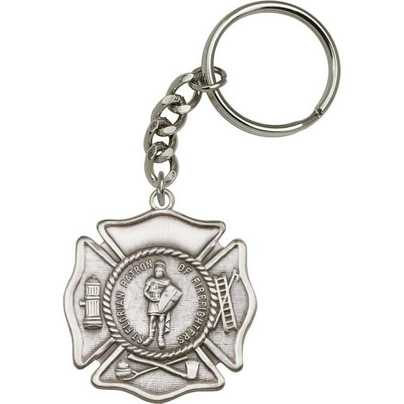 Antique Silver St. Florian Keychain