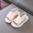 thumbnail image 6 of CYRBOKO Boys Beach Sandals, Open Toes Non-Slip Breathable Hook&Loop Kids Shoes Beige Size 12.5 (Little Kids), 6 of 8