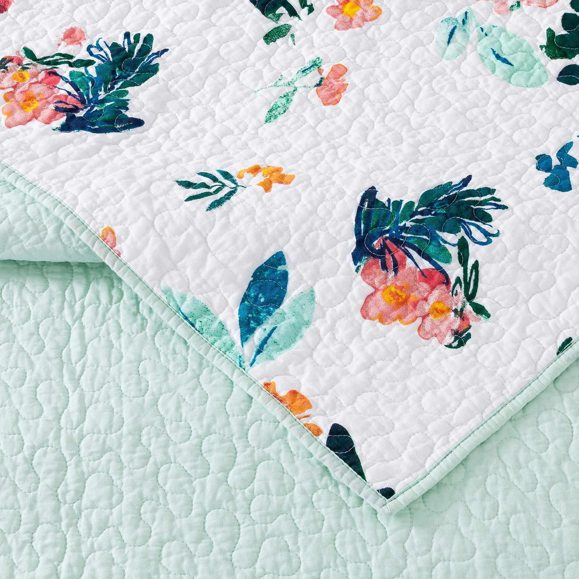 Makers Collective English Meadow Green 2-Piece Quilt Set, Twin