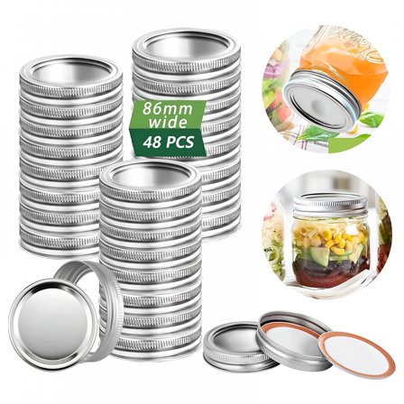ACDANC Canning Lids and Rings Wide Mouth - 12PACK /24PCS Large Mouth Mason Jar Lids with Rings Silicone Seals for Ball or Kerr Jars (24pcs/12pack)