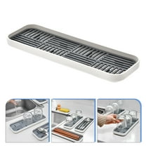 BESTOYARD Drain Water Dish Drain Tray Plastic Grey 1Set for Kitchen Tool