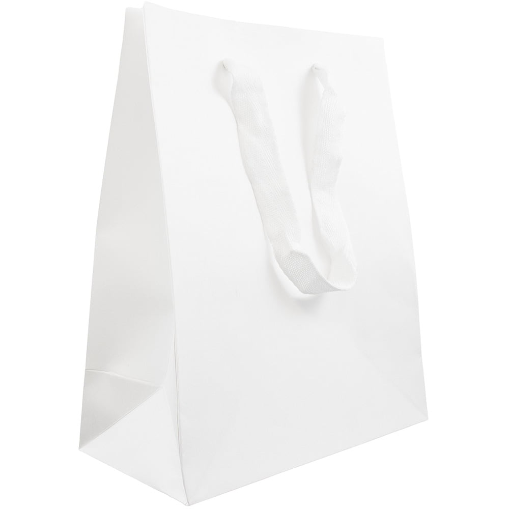 JAM Paper Matte Gift Bags, 8 x 10 x 4, White Kraft, 3/Pack, Medium