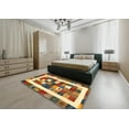 thumbnail image 4 of Ahgly Company Indoor Square Contemporary Brown Red Abstract Area Rugs, 7' Square, 4 of 6