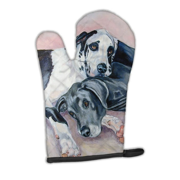 Black and Harlequin Great Dane Oven Mitt