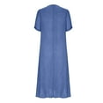 thumbnail image 4 of Gspmoly Robes pour Femmes, Robe Décontractée de Mode pour Femmes à Col en V, Couleur Unie, Manches Courtes, Coupe Ample, Robes Formelles pour Femmes Offres du Jour, 4 of 6