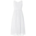 thumbnail image 3 of Alvivi Kids Girls Chiffon V Neck Party Dress Wedding Maxi Formal Ball Gown 4-14, 3 of 5
