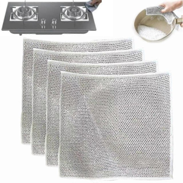 2/3/4pcs NEW Multipurpose Wire Dishwashing Rags for Wet and Dry, Wire Dishwashing Rag