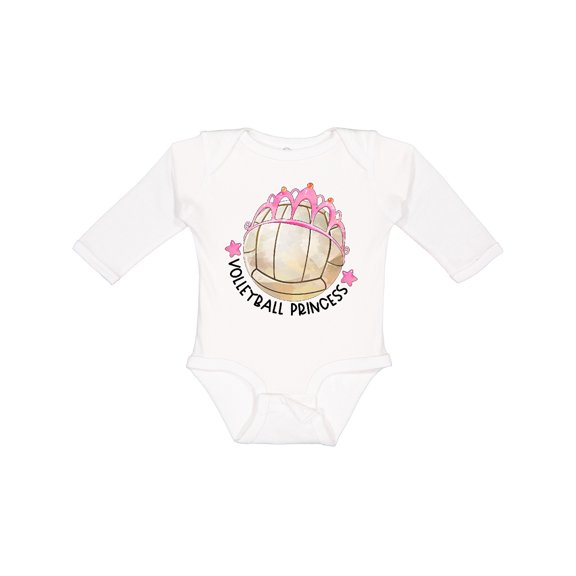 Inktastic Volleyball Princess- Tiara Girls Long Sleeve Baby Bodysuit