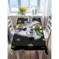 thumbnail image 3 of St. Patrick's Day Rectangle Tablecloth, Lucky Shamrock Cute Puppy Hat Green Plaid Waterproof & StainResistant Tablecloth, Washable Oil-proof Table Cover for Dining/Party/Wedding/Buffet 52x70 In, 3 of 9