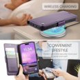thumbnail image 4 of Funda tipo cartera para iPhone 17 Pro con tarjetero, función atril, bloqueo RFID, cierre magnético, protección a prueba de golpes, de piel sintética, con tapa tipo cartera para iPhone 17 Pro, 4 of 7
