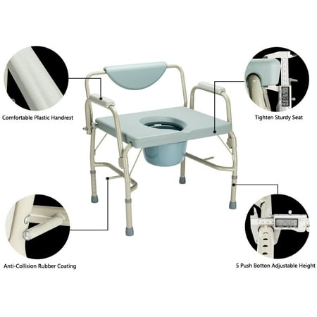 Ktaxon Bedside Commode Chair Commodes Chairs Adults Padded Medical Seat Drop Arm Toilet