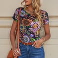 thumbnail image 4 of Goofa Vintage Floral Printed Women Rash Guard Short Sleeve,Tummy control Swimsuit Surfing Swimsuit Bathing Suit One Piece Swimsuit UPF 50-, 4 of 9