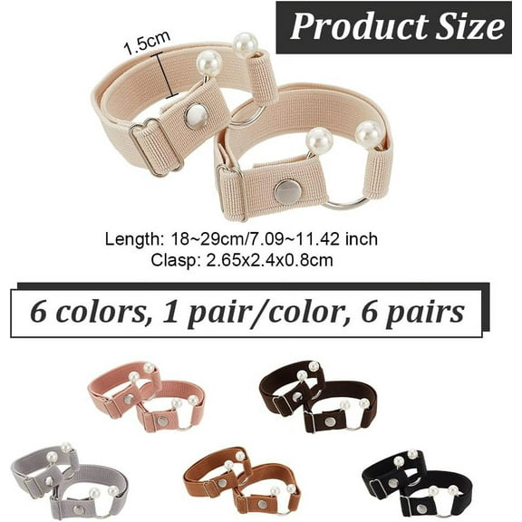 6 Pairs High Heel Anti-Loose Straps Colorful High Heel Straps with U-Shaped Clasp Detachable Shoelace Accessories Elastic Ankle Straps
