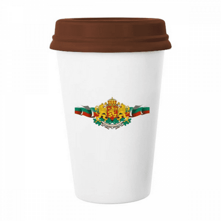 

Bulgaria Flag National Emblem Mug Coffee Drinking Glass Pottery Cerac Cup Lid