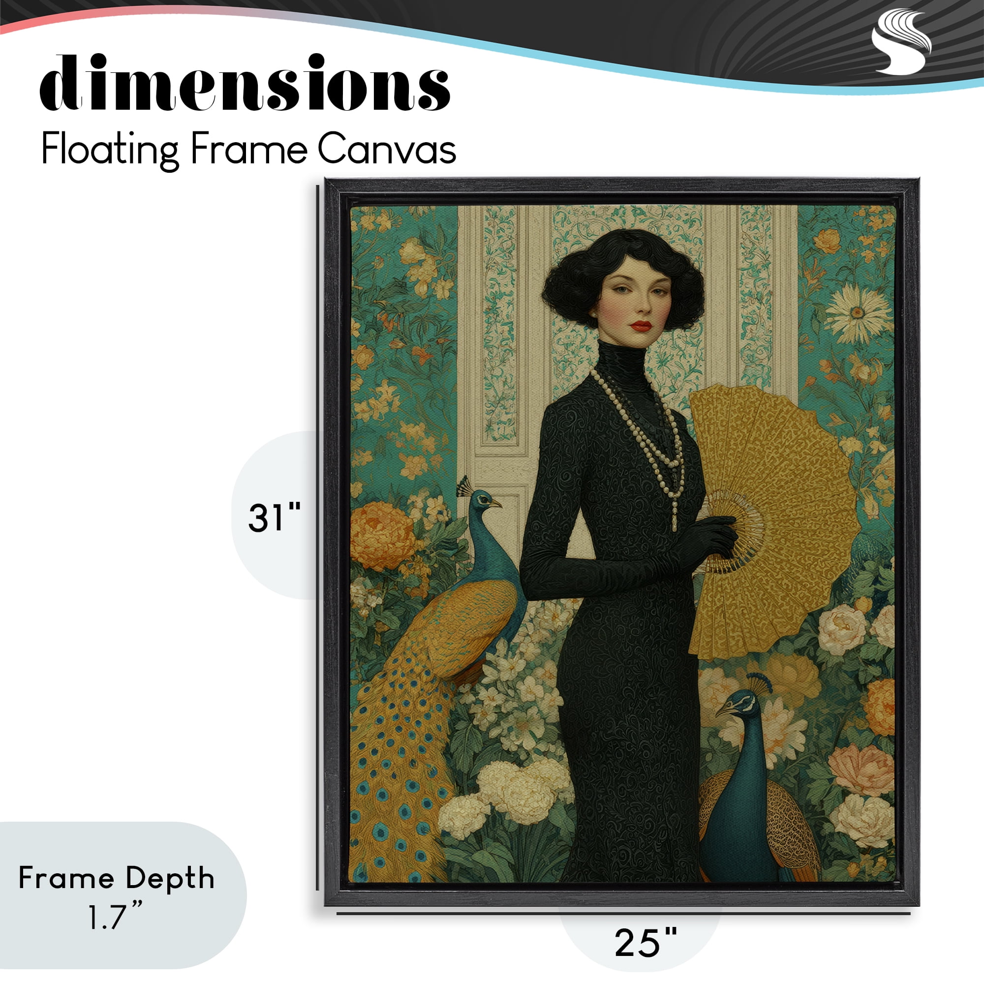 Stupell Industries Floral Velvet Reign Black Framed Floater Canvas Wall Art, design by A Barefoot Stylist