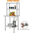 thumbnail image 4 of Stainless Steel Work Table with 2 Shelves, 30x24 Inch Heavy Duty Commercial Food Prep Table, Metal Kitchen Prep Table with Adjustable Shelf & Hooks for Restaurant Home, 4 of 5
