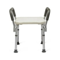 Medline Bath Chair and Shower Chair with Armrests for Elderly, Sturdy, 13.5-In Seat, 350 lb Weight Capacity, Gray