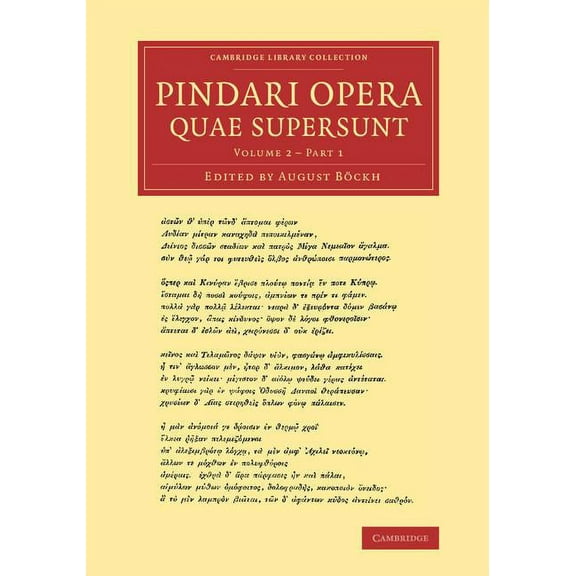 Pindari Opera Quae Supersunt, (Paperback)