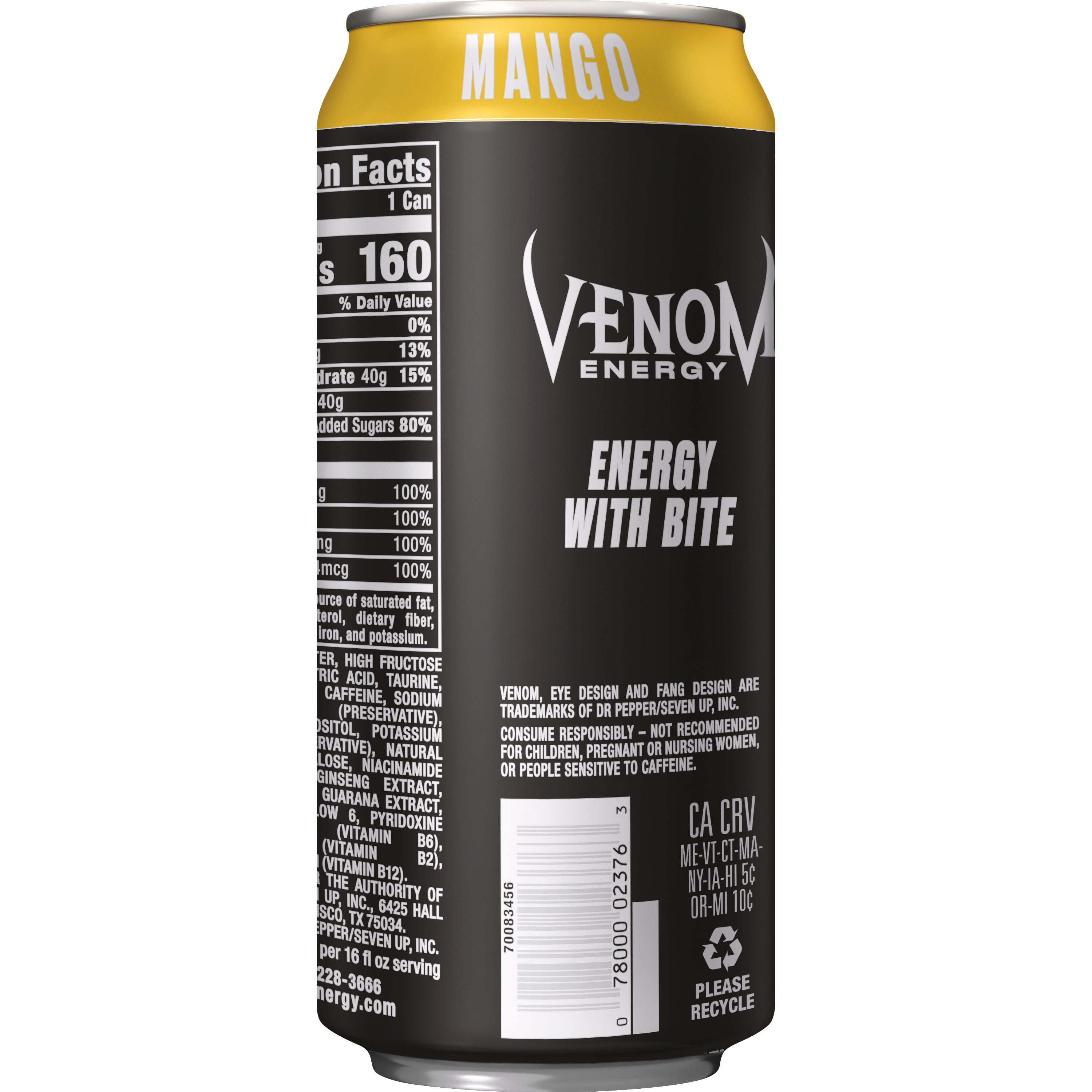 (9 pack) Venom Mango Energy Drink, 16 Fl Oz Can