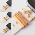 thumbnail image 7 of Strap Accessories Ring Diamond Ornament Charms Silicone Metal For Apple Watch Band Water Ripples Watch Decorative Ring E, 7 of 7