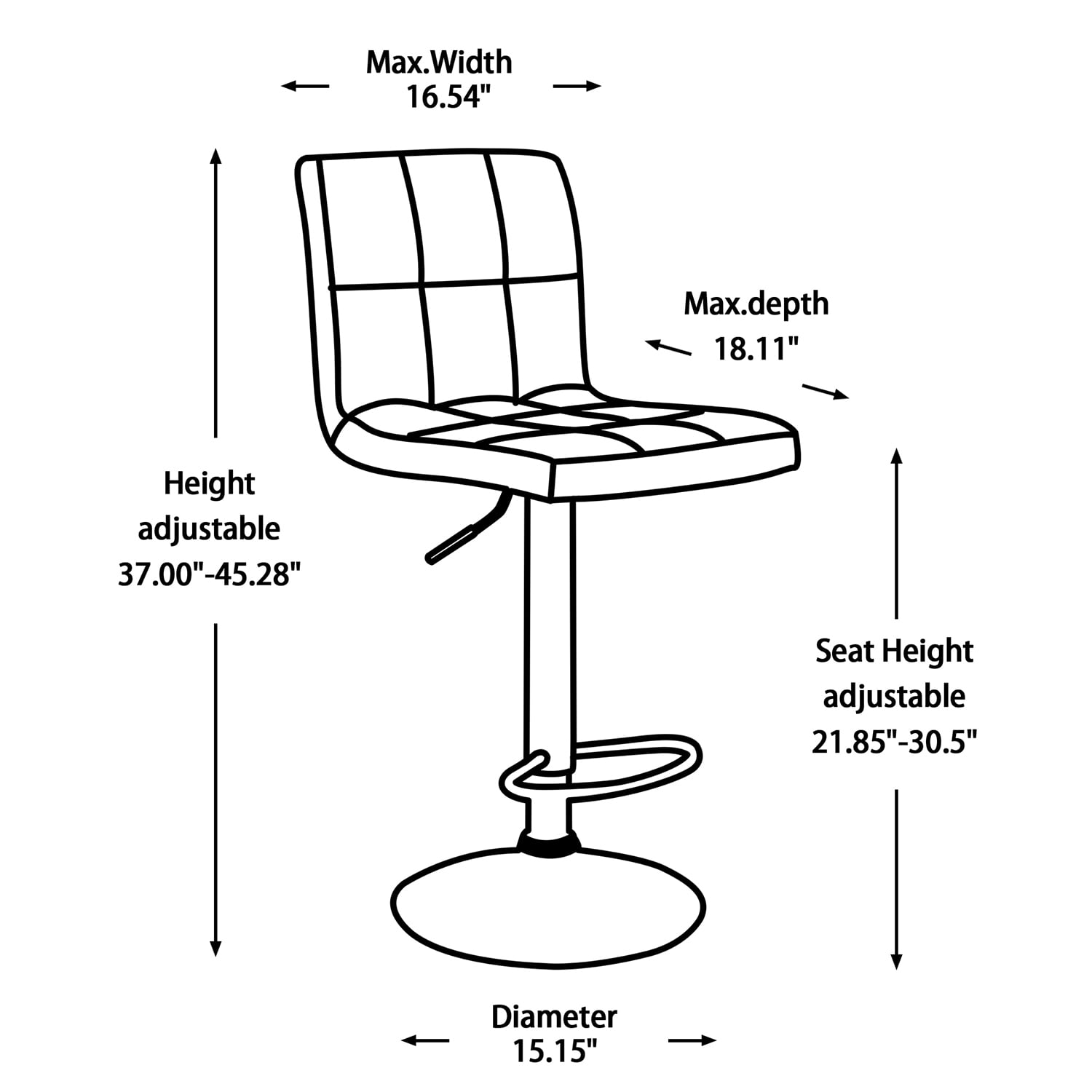 Lowestbest Modern PU Leather Adjustable Bar Stools, Set of 2 Armless Bar Stools with Back, Counter Height Swivel Stool, Brown Lowestbest Modern PU Leather Adjustable Bar Stools, Set of 2 Armless Bar Stools with Back, Counter Height Swivel Stool, Brown