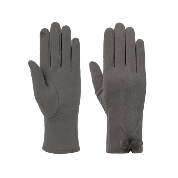 Minnieouse Guantes de mujer suaves a prueba de viento cómodos mitones colores sólidos de moda transpirable diseño de bola de pelo protección de palma al Accesorios de disfraces Gris Minnieouse AP014304-02