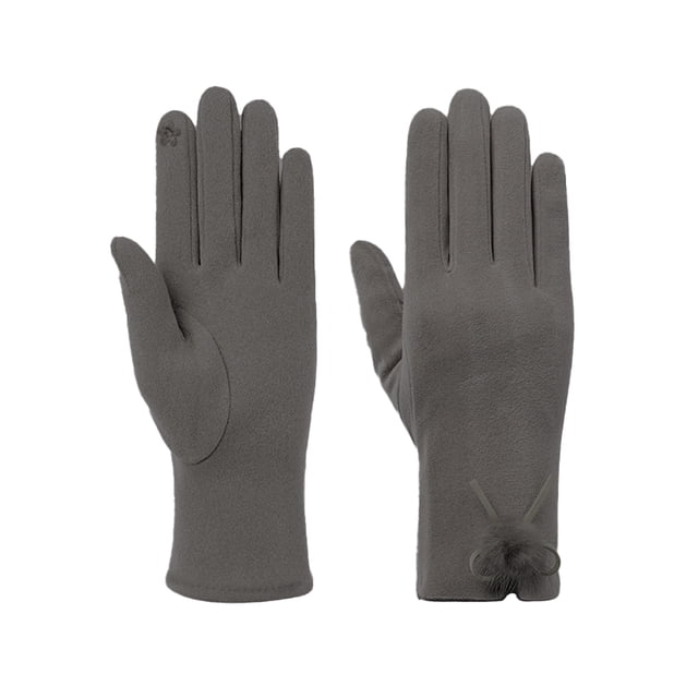 Minnieouse Guantes Mujer Lovely Bowknot Cálido Ligero Mitones Duradero Moda Diseño de bola de pelo Protección de la palma Invierno al aire libre Accesorios de disfraces Gris Minnieouse AP014304-02