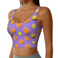 thumbnail image 2 of Goofa Yellow Lemon And Orange Printed Sports Bras for Women, High Impact Running Bra Workout Crop Tank Tops Longline Sports Bra Push up-Small, 2 of 9