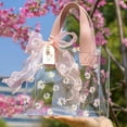 thumbnail image 1 of KUIZAP Sac à Main Transparent, Sac Cadeau en Plastique PVC, Sac à Gelée (Rose) 23*15*25, 1 of 4