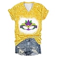 thumbnail image 2 of Fiudx Ofertas de La Semana Top de Manga Corta con Cuello En V y Estampado Informal para Mujer, 2 of 3