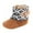 Brown, variant on Otqutp Christmas Snowflake Print Baby Girls Boys Soft Booties Snow Boots Toddler Warming Shoes Soft Bottom Warm Socks Children Crib Shoes(Red,11=1)