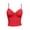 Red, variant on Women's Crop Tank Top with Built in Bra V Neck Ruched Cami Form Fitting Sleeveless Summer Top