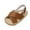 Brown, variant on PINQI Kids Leather Soft Sandals Flat Water Wide Shoes with Adjusted Strap Baby Boys Girls Barefoot Summer Casual Walking Shoes