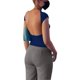 thumbnail image 4 of Camiseta ajustada sin espalda,Camiseta sin espalda y manga corta recortada sin espalda para mujer Camiseta con espalda abierta Rendimiento sólido, 4 of 5