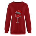 thumbnail image 3 of Gibobby Sudaderas para mujer navidad navideño Sudadera de mujer Cuello redondo Manga larga navideño Casual Sudadera navideña(Rojo,G), 3 of 4