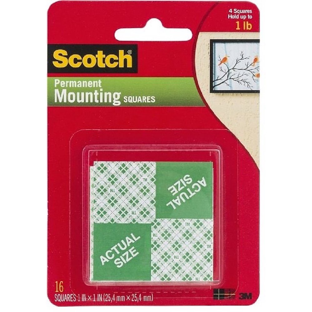 Scotch Mounting Squares 16 ea (Pack of 3)