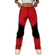 thumbnail image 2 of Ayolanni Pants for Women Solid Elastic Waist Athletic Hiking Straight Leg Pants Orange Quick Dry Clasp Camping Lounge Trousers with Pockets XXXL, 2 of 7