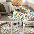 thumbnail image 5 of Colorful Polka Dot Round Area Rug 6Ft Washable Circle Rugs for Bathroom Office, Cartoon Watercolor Abstract Graffiti Non-Slip Carpet Floor Mats Indoor Outdoor Carpet Runner Aesthetic Home Decor, 5 of 8