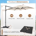 thumbnail image 3 of Gymax Parasol Déporté d'Extérieur de 10 Pi avec Rotation à 360 Degrés, Évent, Base Croisée Incluse, Terrasse, Beige, 3 of 7