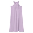 thumbnail image 4 of MEICHEN Summer Sleepshirts for Women Women's Pajama with Built In Bra Home Wear Sleeveless Long Dress Cotton Loose Fitting Dress Womens Home Essentials Fashion Clothing, 4 of 4
