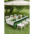 thumbnail image 5 of 60x120 Inch Outdoor Tablecloth with Umbrella Hole Zipper Rectangle St. Patrick's Day Rectangular Tablecloths Outside Waterproof Shamrock Truck Green Plaid Beige Patio Table Cover for Picnic Party, 5 of 8