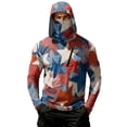 thumbnail image 2 of Long Sleeve Cooling Fishing Hoodies Men UPF 50+ Rash Guard US Flag Print 250th Anniversary UV SPF Hiking Running Shirts, 2 of 4