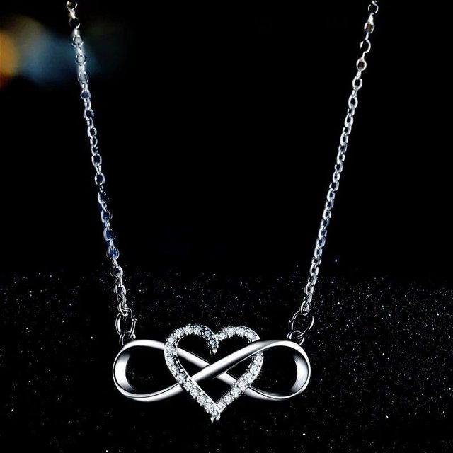 Collar de amor de moda con forma de corazón zircon natural collar de colgante ilimitado para mujeres regalo de bodas regalo de aniversario de la fiesta de joyería de compromiso regalo de amor san vale