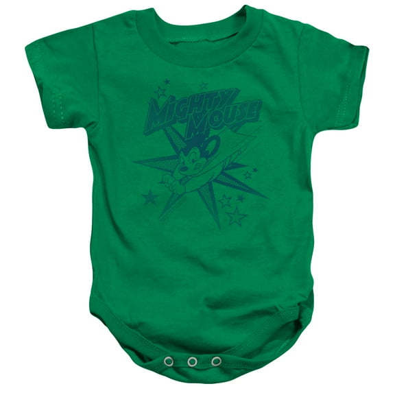 Trevco Mighty Mouse-Mighty Mouse - Infant Snapsuit - Kelly Green- Small 6 Mos